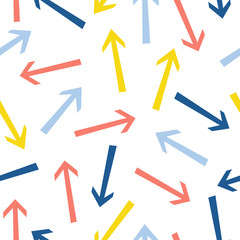 Abstract arrow seamless pattern background. Childish handmade craft for design card, cafe menu, wallpaper