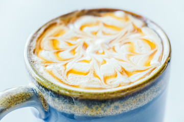 Hot latte caramel macchiato cup