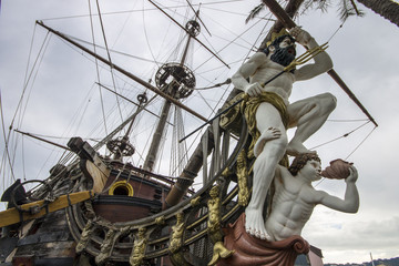 The Neptune, a ship replica of a 17th-century Spanish galleon built in 1985 for Roman Polanski's...