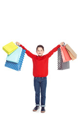 boy with shopping bags