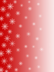 Christmas red background with snowflakes design template with copy space for text.