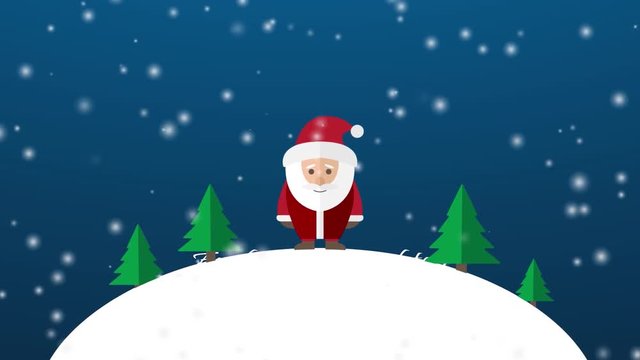 Weihnachten - Schneekugel Comic (Blau)