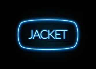 Jacket  - colorful Neon Sign on brickwall