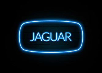 Jaguar  - colorful Neon Sign on brickwall