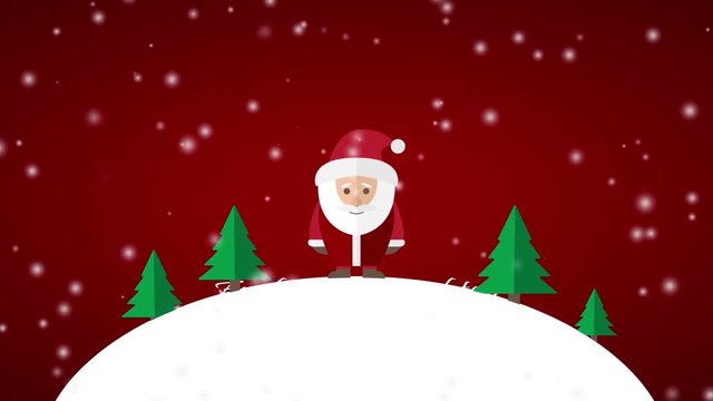 Weihnachten - Schneekugel Comic (Rot)