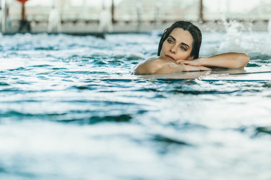 Beautiful Woman Relaxing in a Spa Center