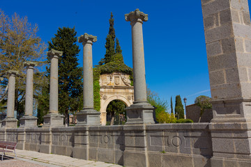 Fototapeta na wymiar Columns surrounding the Cathedral of Zamora, Spain
