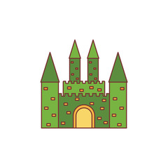 Medieval castle icon, cartoon style