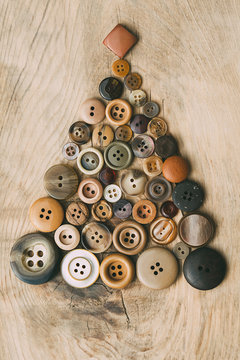 Christmas tree made with buttons