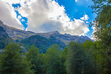 High mountains in the natural park of Ordesa in the Pyrenees, Huesca, Spain