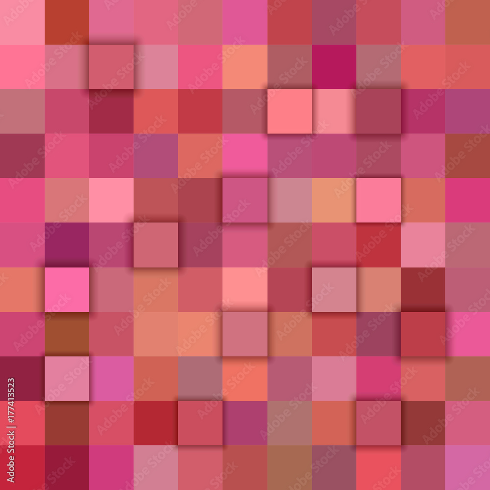 Wall mural color abstract 3d cube mosaic background from squares
