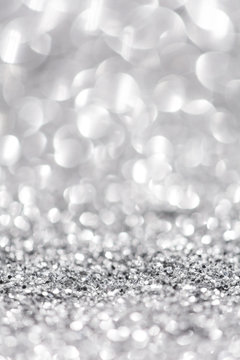 White glitter with shallow depth of field