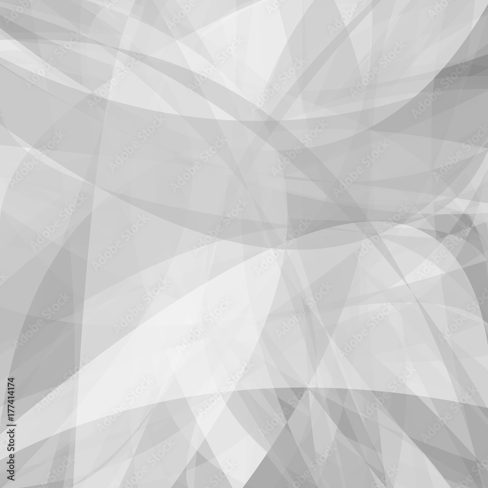 Poster grey abstract motion background from dynamic curves - vector design