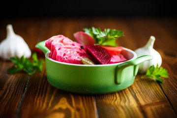 Marinated cabbage with beets