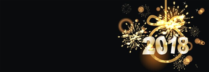 Banner zum Jahreswechsel mit Feuerwerk