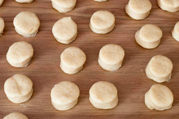 Raw pastry for mini paczki.