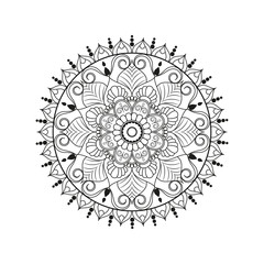 Flower Mandala. Vintage decorative elements. Oriental pattern, vector illustration. Islam, Arabic, Indian, moroccan,spain, turkish, pakistan, chinese, mystic, ottoman motifs. Coloring book page