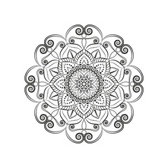 Flower Mandala. Vintage decorative elements. Oriental pattern, vector illustration. Islam, Arabic, Indian, moroccan,spain, turkish, pakistan, chinese, mystic, ottoman motifs. Coloring book page