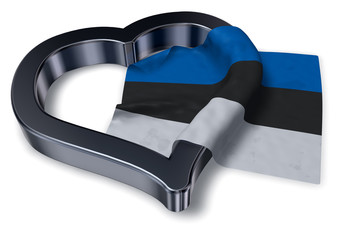 flag of estonia and heart symbol - 3d rendering