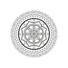 Flower Mandala. Vintage decorative elements. Oriental pattern, vector illustration. Islam, Arabic, Indian, moroccan,spain, turkish, pakistan, chinese, mystic, ottoman motifs. Coloring book page