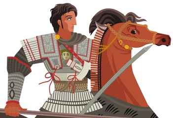 alexander the great mosaic riding a horse