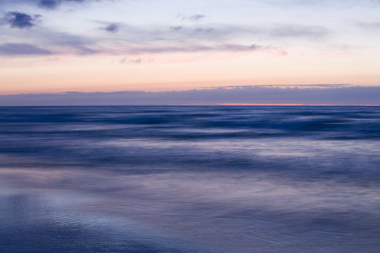 Seascape at dusk, long exposure