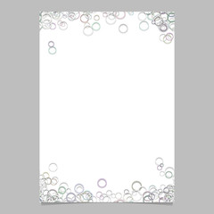 Color random circle pattern flyer template - trendy vector brochure background graphic with colored circles