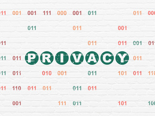 Privacy concept: Privacy on wall background