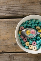 Obraz na płótnie Canvas Cereal rings soaked in milk