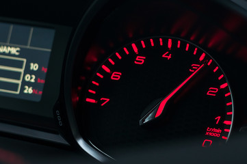 Tachometer while accelerating.