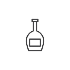 Whiskey bottle line icon, outline vector sign, linear style pictogram isolated on white. Symbol, logo illustration. Editable stroke