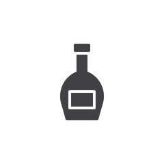 Whiskey bottle icon vector, filled flat sign, solid pictogram isolated on white. Symbol, logo illustration.
