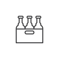 Beer case line icon, outline vector sign, linear style pictogram isolated on white. Symbol, logo illustration. Editable stroke