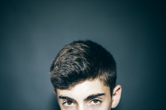 Teen boy studio portrait