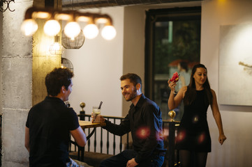 Friends having fun at a nightclub