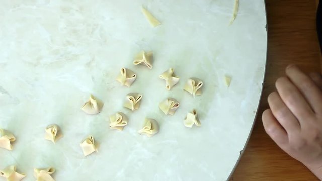 Turkish Traditional Food Ravioli Pastry named Manti