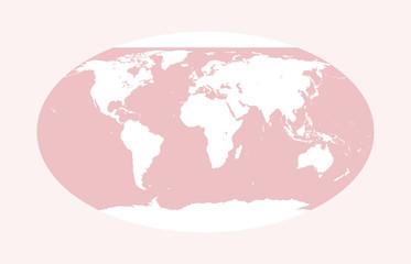 Vector world map. Pink globe