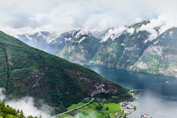 View of the fjord of Aurland in Norway - 2