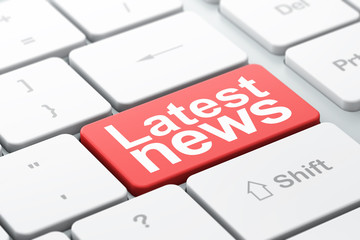 Fototapeta premium News concept: Latest News on computer keyboard background