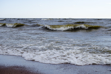 waves break on the coast