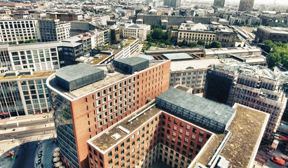 Aerial view of Berlin skyline from Potsdamer Platz, Germany