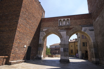 The Pusterla di Sant Ambrogio, one of the ten secondary gates of Milan medieval walls and originally built in 1171