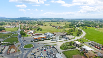 Lucca countryside aerial view, Tuscany