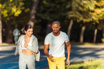 couple running in park