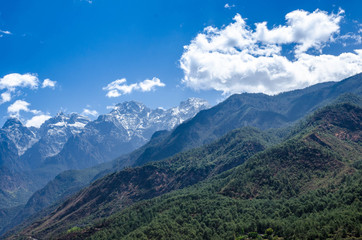Outback countryside china have river and mountain