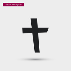 Grave cross icon simple vector sign