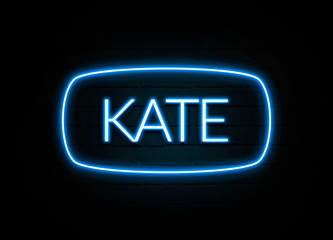 Kate  - colorful Neon Sign on brickwall