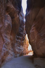 Narrow path to the Treasury, Petra, Jordan