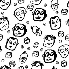 Doodles faces pattern