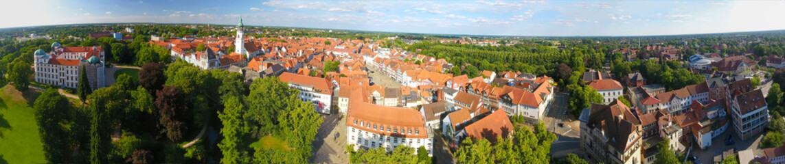 Fototapeta na wymiar Aerial view of Celle at sunset, Germany